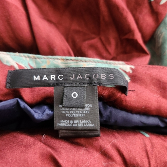 Marc Jacobs Fit And Flared Halter Cotton Maroon Wrap Neckline Runway Dress Sz 0 - Picture 8 of 9